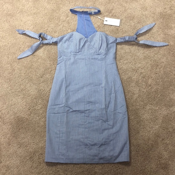 NWT ENDLESS ROSE POPLIN OFF SHOULDER TIE DRESS - Picture 2 of 5